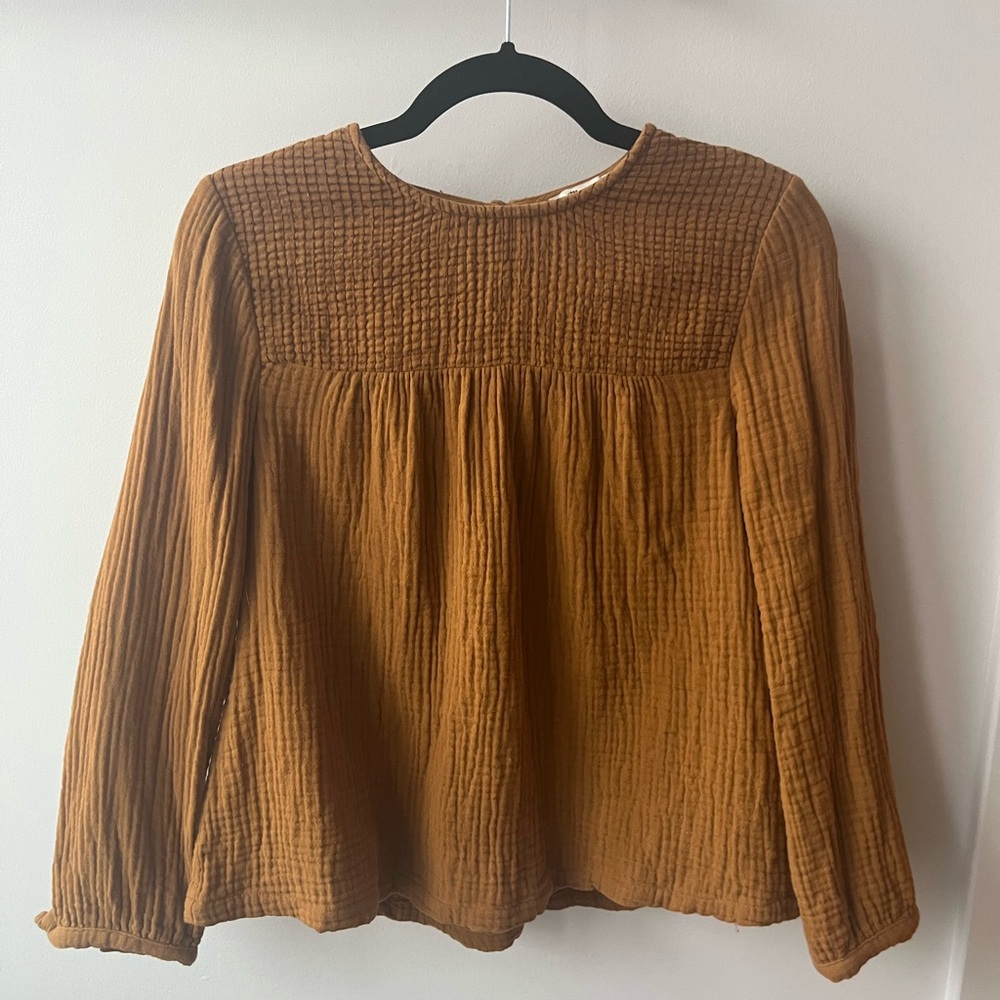 Madewell Brown Textured Blouse